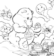 coloriage Bisounours gourmand